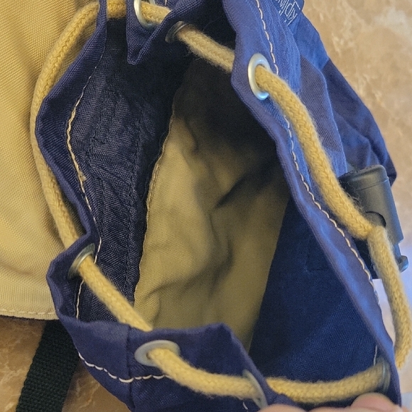 Kipling Navy Mini Sport Backpack w/ Tan Stitching, Logo  & Rope - Picture 7 of 16